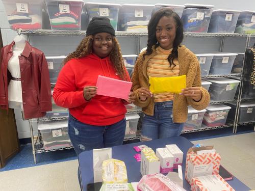 Making It's a girl thing bags for the varsity basketball team..jpg