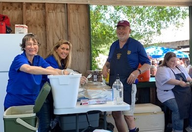 LouAnne Medlock, Kay Williamson, Bob Patterson and Melissa Trujullo working hard at the Cotton Fair October 2022.jpg