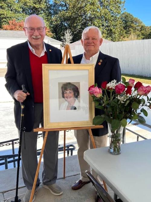 Mr. Johnson, Picture of the late Anne Johnson, and Steve Stanfield at the dedication Ceremony.JPG