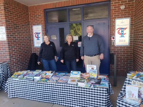Trunk or Treat Book give a way at Manchester High School on October 22 with Susan, Dawn and Jimmy.jpg