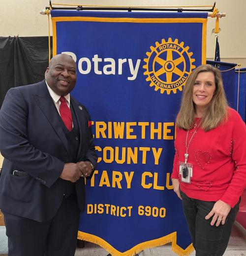 Wear Red Luncheon  Speaker George Bailey and Rotarian Kay Williamson.jpeg